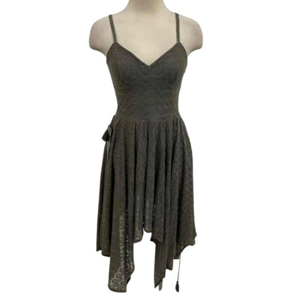 Bebe Olive Lace Overlay Scarf Hem Dress Sweatshirt Strappy NWT $139 Size S - Picture 1 of 13